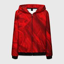 Толстовка 3D на молнии мужская Красный камень абстракция, цвет: 3D-черный