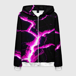 Толстовка 3D на молнии мужская Color pink black, цвет: 3D-белый