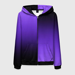Мужская толстовка на молнии Чёрно-сиреневый градиент пополам