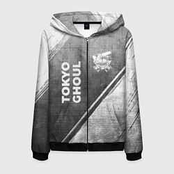 Мужская толстовка на молнии Tokyo Ghoul - grey gradient вертикально