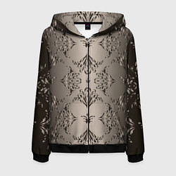 Толстовка 3D на молнии мужская Узоры с градиентом, цвет: 3D-черный