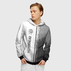 Толстовка 3D на молнии мужская Motorhead - white gradient по-вертикали, цвет: 3D-черный — фото 2