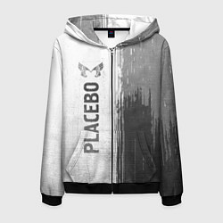 Толстовка 3D на молнии мужская Placebo - white gradient по-вертикали, цвет: 3D-черный