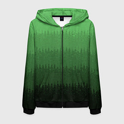 Мужская толстовка на молнии Зеленый градиент текстурные полосы