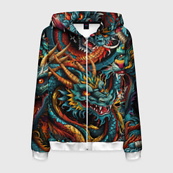 Мужская толстовка на молнии Татуировка дракона ирезуми