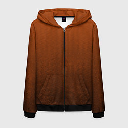 Толстовка 3D на молнии мужская Красно-коричневый текстурированный градиент, цвет: 3D-черный