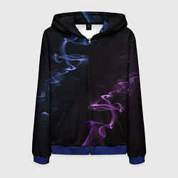 Толстовка 3D на молнии мужская Color black blue pink, цвет: 3D-синий
