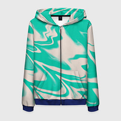 Мужская толстовка на молнии Color white turquoise
