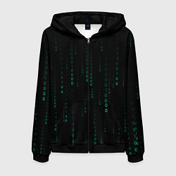 Толстовка 3D на молнии мужская Color black turquoise, цвет: 3D-черный