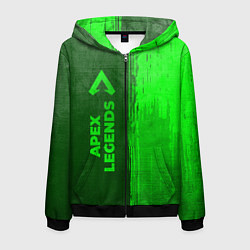 Мужская толстовка на молнии Apex Legends - green gradient по-вертикали
