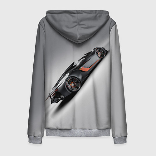 Мужская толстовка на молнии Lamborghini - racing car / 3D-Меланж – фото 2