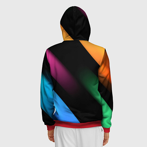 Мужская толстовка на молнии Multicoloured / 3D-Красный – фото 4