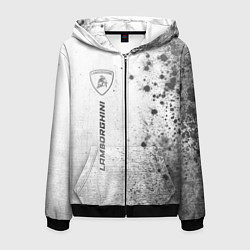 Толстовка 3D на молнии мужская Lamborghini - white gradient по-вертикали, цвет: 3D-черный