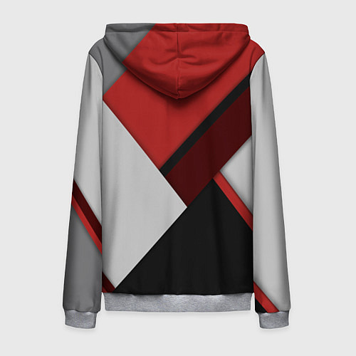 Мужская толстовка на молнии Color black red grey / 3D-Меланж – фото 2