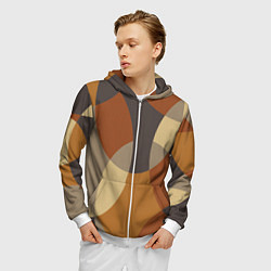 Толстовка 3D на молнии мужская Графические цветные текстуры и паттерны, цвет: 3D-белый — фото 2