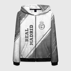 Мужская толстовка на молнии Real Madrid - white gradient вертикально