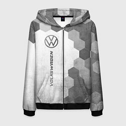 Толстовка 3D на молнии мужская Volkswagen - white gradient по-вертикали, цвет: 3D-черный