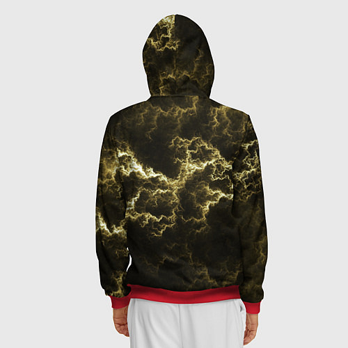 Мужская толстовка на молнии Lightning yellow / 3D-Красный – фото 4
