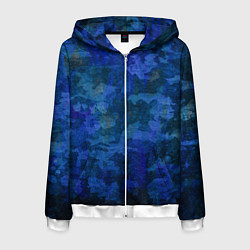 Мужская толстовка на молнии Абстракция - blue uniform camouflage