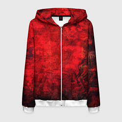 Мужская толстовка на молнии Абстракция - red shabby wall