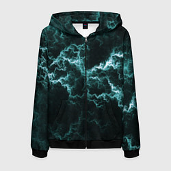 Мужская толстовка на молнии Lightning light blue line