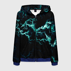 Мужская толстовка на молнии Lightning light blue glow