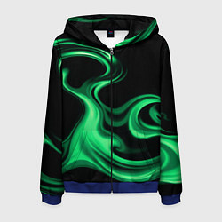Толстовка 3D на молнии мужская Color green smoke, цвет: 3D-синий