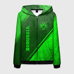 Толстовка 3D на молнии мужская Borussia - green gradient вертикально, цвет: 3D-черный