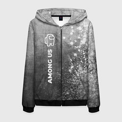 Толстовка 3D на молнии мужская Among Us - grey gradient по-вертикали, цвет: 3D-черный