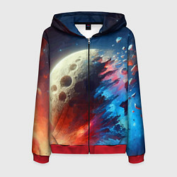 Мужская толстовка на молнии Разрыв космического тела - нейроарт