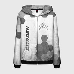 Толстовка 3D на молнии мужская Citroen - white gradient вертикально, цвет: 3D-черный