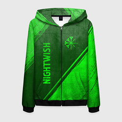 Мужская толстовка на молнии Nightwish - green gradient вертикально