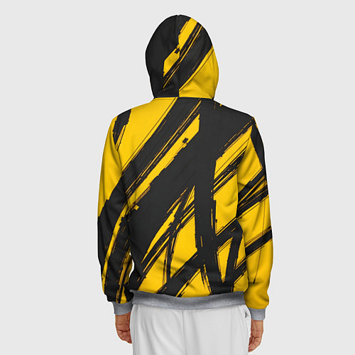 Мужская толстовка на молнии Абстракция на желтом / 3D-Меланж – фото 4