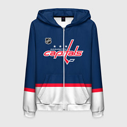 Толстовка 3D на молнии мужская Washington Capitals hockey team, цвет: 3D-белый