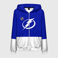 Толстовка 3D на молнии мужская Тампа Бэй Лайтнинг хоккей, цвет: 3D-белый