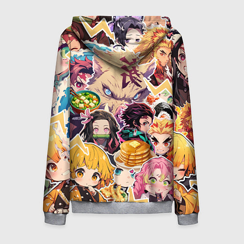 Мужская толстовка на молнии Demon Slayer Blade Favorite Food / 3D-Меланж – фото 2
