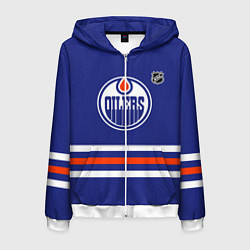 Толстовка 3D на молнии мужская Эдмонтон Ойлерз хоккей, цвет: 3D-белый