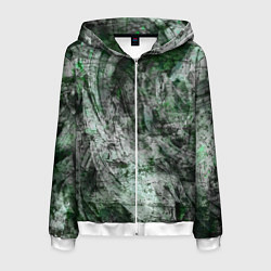 Мужская толстовка на молнии Абстракция - grey emerald rock
