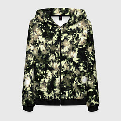 Толстовка 3D на молнии мужская Пятнистый чёрно-бежевый, цвет: 3D-черный