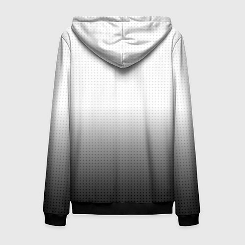 Мужская толстовка на молнии Из белого в чёрный градиент с точками / 3D-Черный – фото 2