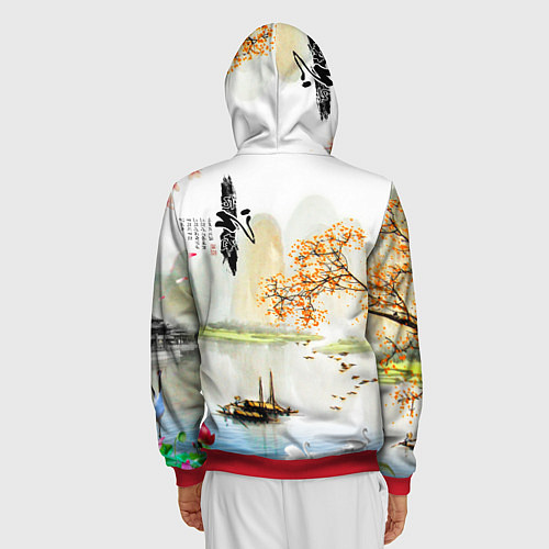 Мужская толстовка на молнии China Landscape / 3D-Красный – фото 4