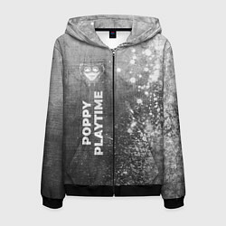 Толстовка 3D на молнии мужская Poppy Playtime - grey gradient по-вертикали, цвет: 3D-черный