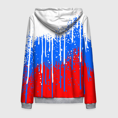 Мужская толстовка на молнии Патриот - флаг / 3D-Меланж – фото 2