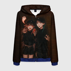 Толстовка 3D на молнии мужская Ху Тао и Сяо пейринг, цвет: 3D-синий