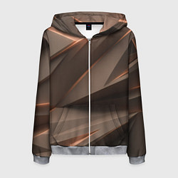 Мужская толстовка на молнии Кофейная объемная текстура