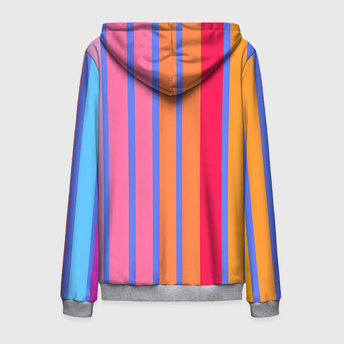Мужская толстовка на молнии Теплые цветные полосы / 3D-Меланж – фото 2