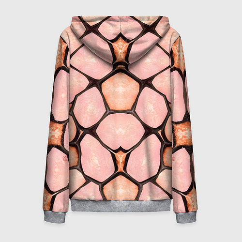 Мужская толстовка на молнии Розовые пятна жирафа / 3D-Меланж – фото 2