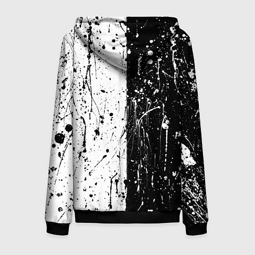 Мужская толстовка на молнии Антиматерия подтеки / 3D-Черный – фото 2