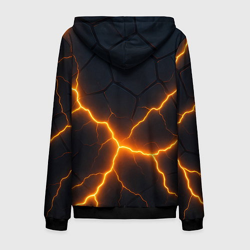 Мужская толстовка на молнии Молнии и черные плиты / 3D-Черный – фото 2