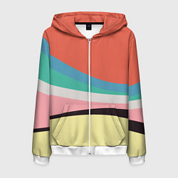 Толстовка 3D на молнии мужская Спектр июнь, цвет: 3D-белый